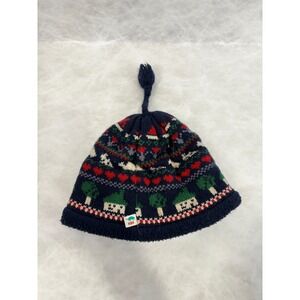 Turtle Fur Kids Vintage Fair Isle Knit Beanie Fleece Lined Wool Blend Hat USA